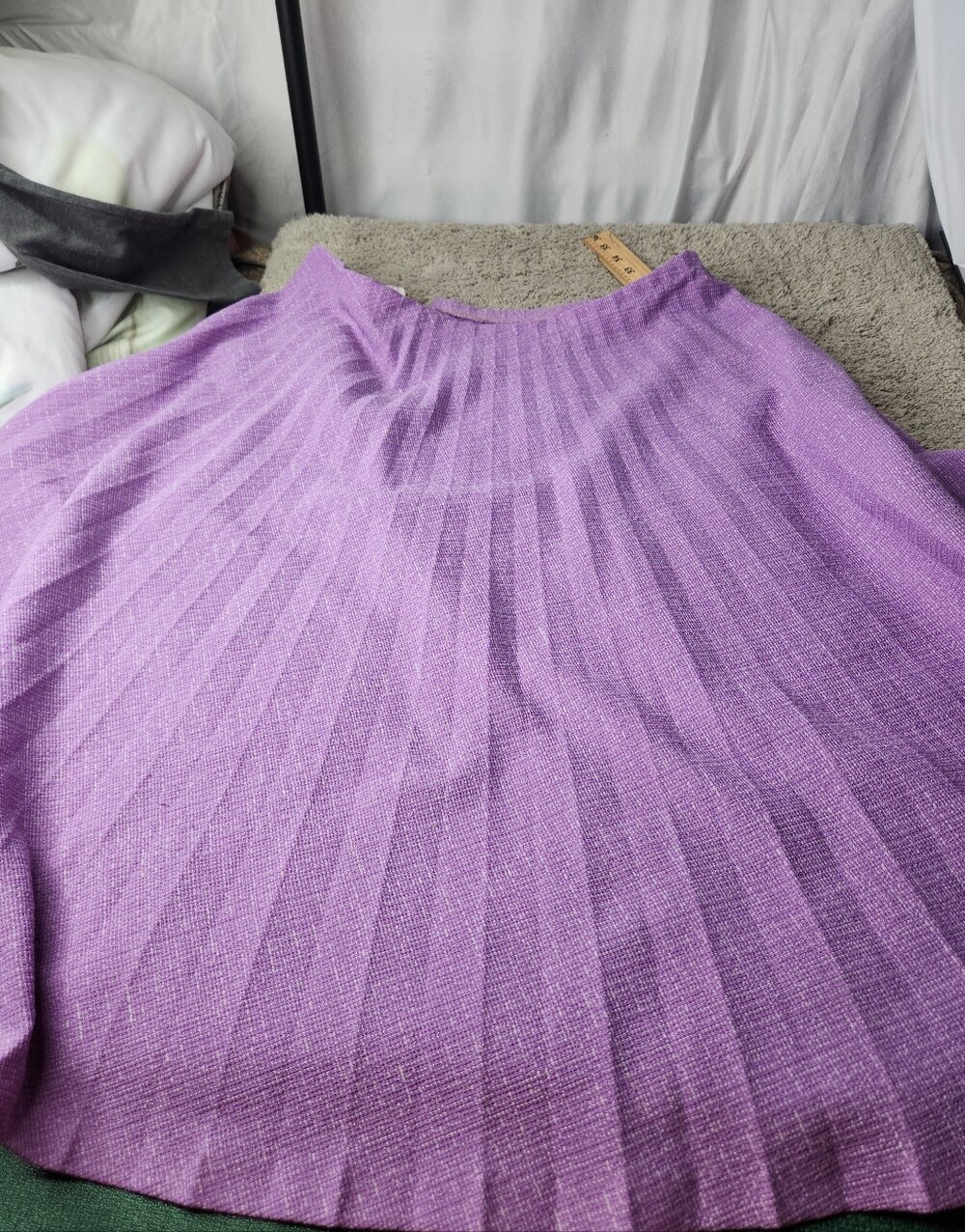 Women's Vintage Purple Pleated Skirt - Graff California - L